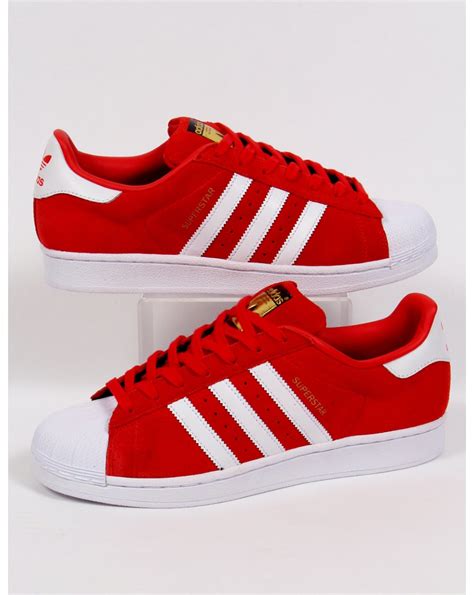 adidas superstar trainers red